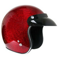Outlaw Retro Burgundy Mega Flake Open Face Helmet